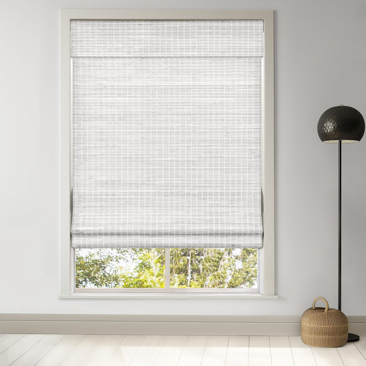 LazBlinds Cordless Bamboo Roman Shades, 34x64, Highfield Teak