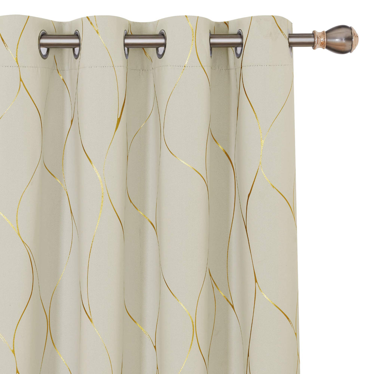 Deconovo Curtains for Living Room, Pattern Blackout Curtains 84 Inches Long