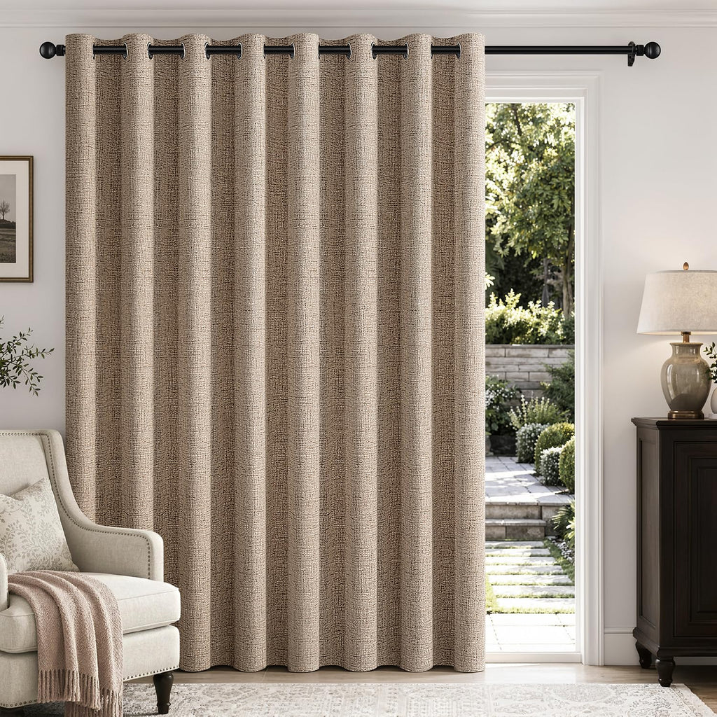 MIULEE 100% Blackout Linen Curtains for Bedroom 52x84 Inches Dusty Blue