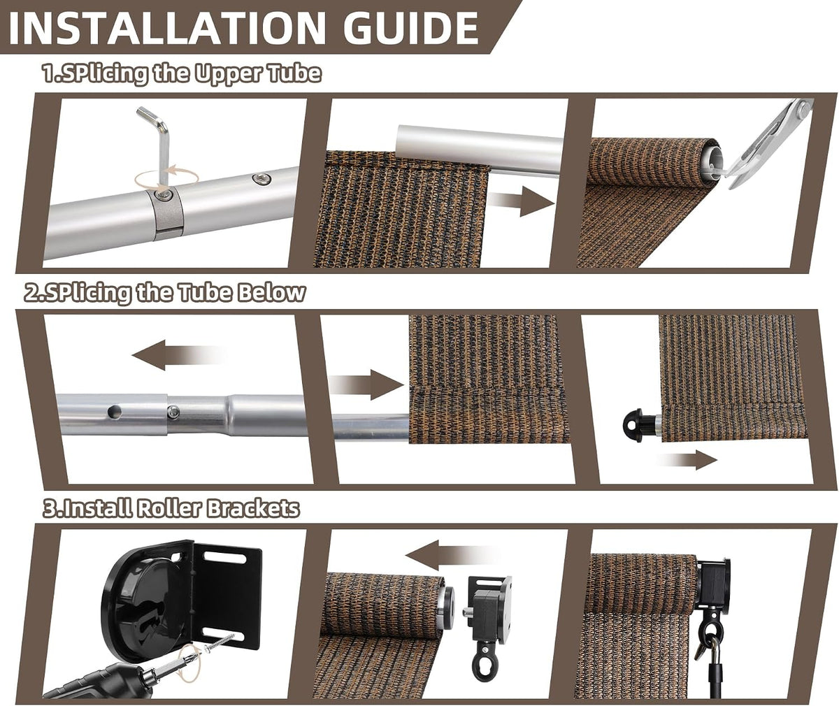 Outdoor Roller Shades,Exterior Cordless Patio Shade Roll Up Blind for Porch