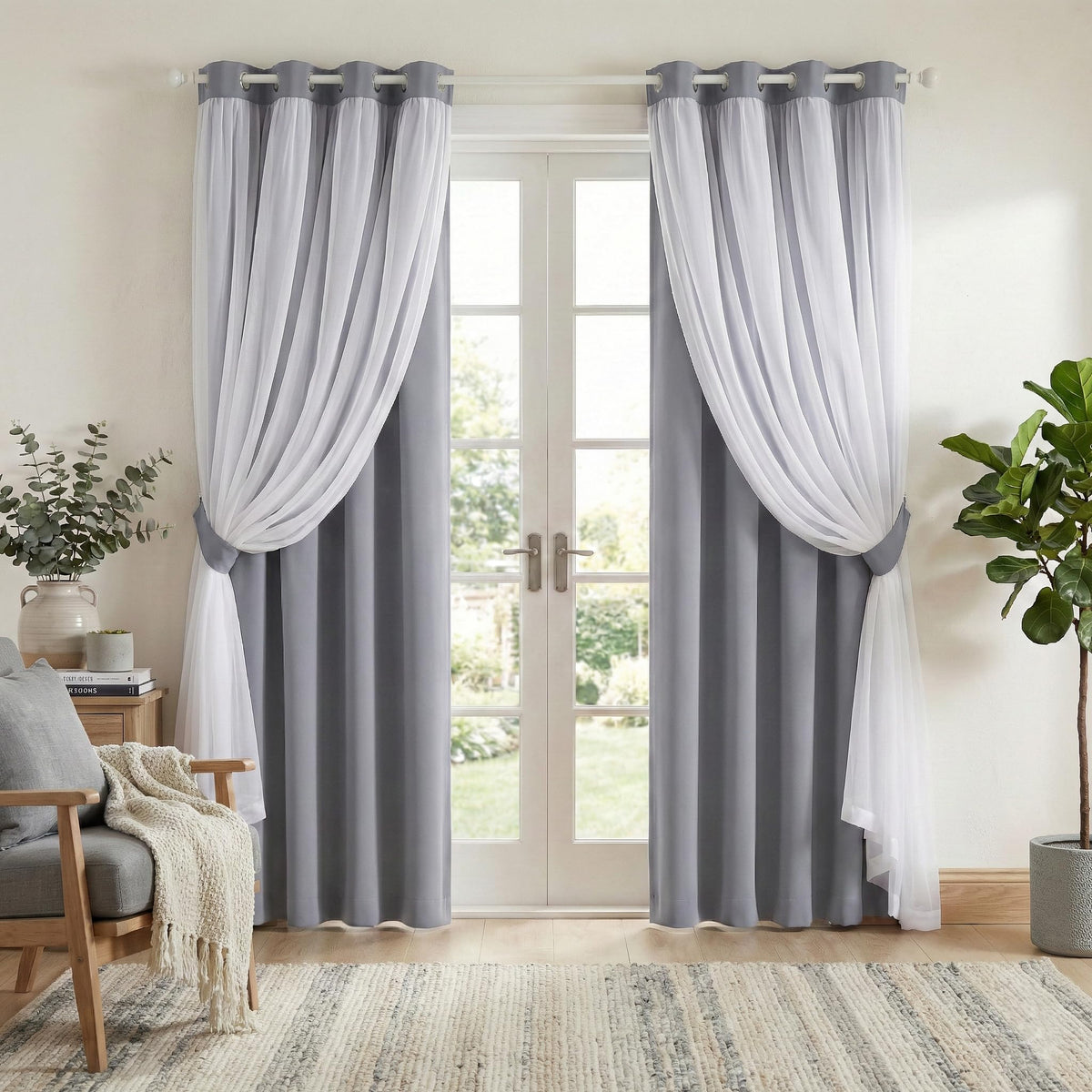 PONY DANCE Black Blackout Curtains for Bedroom, 52 W x 84 L, Set of 2