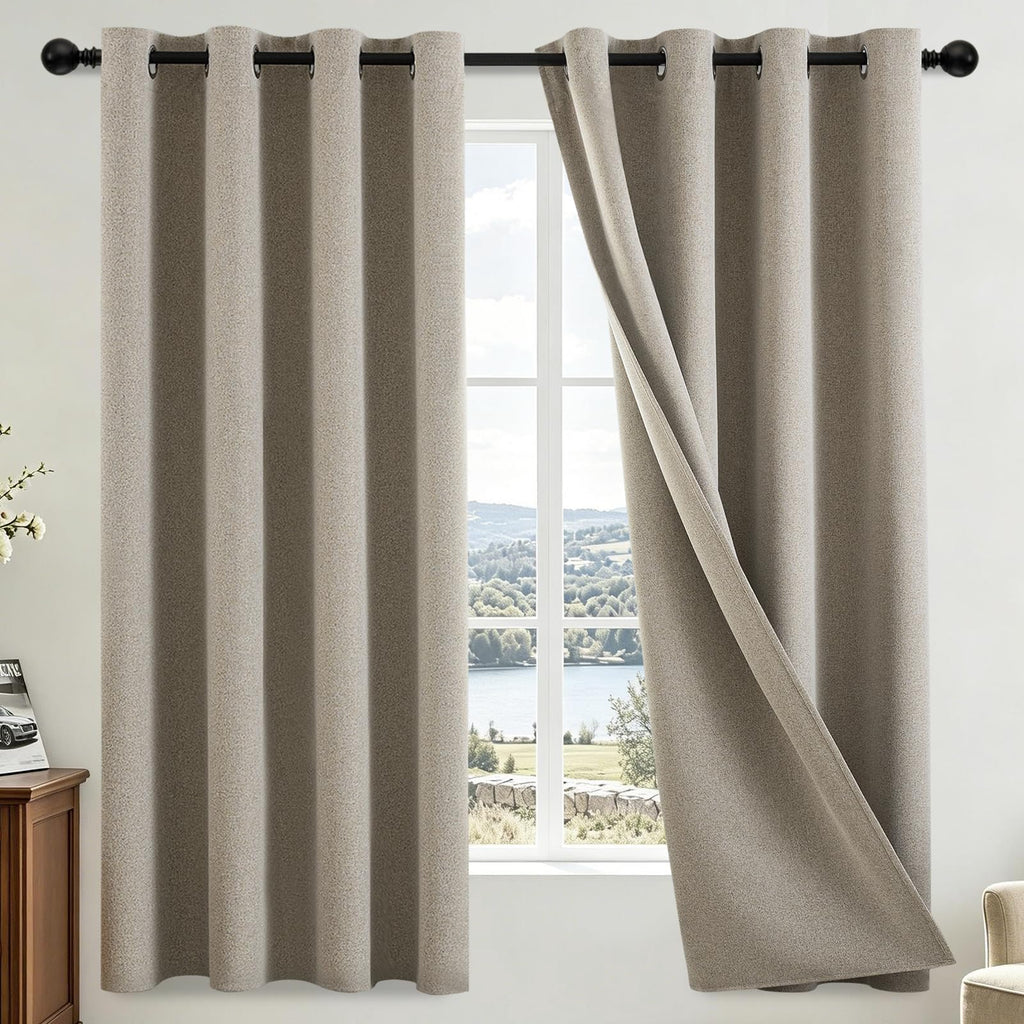 COSVIYA Grommet Blackout Room Darkening Navy Blue Curtains 84 inch Length