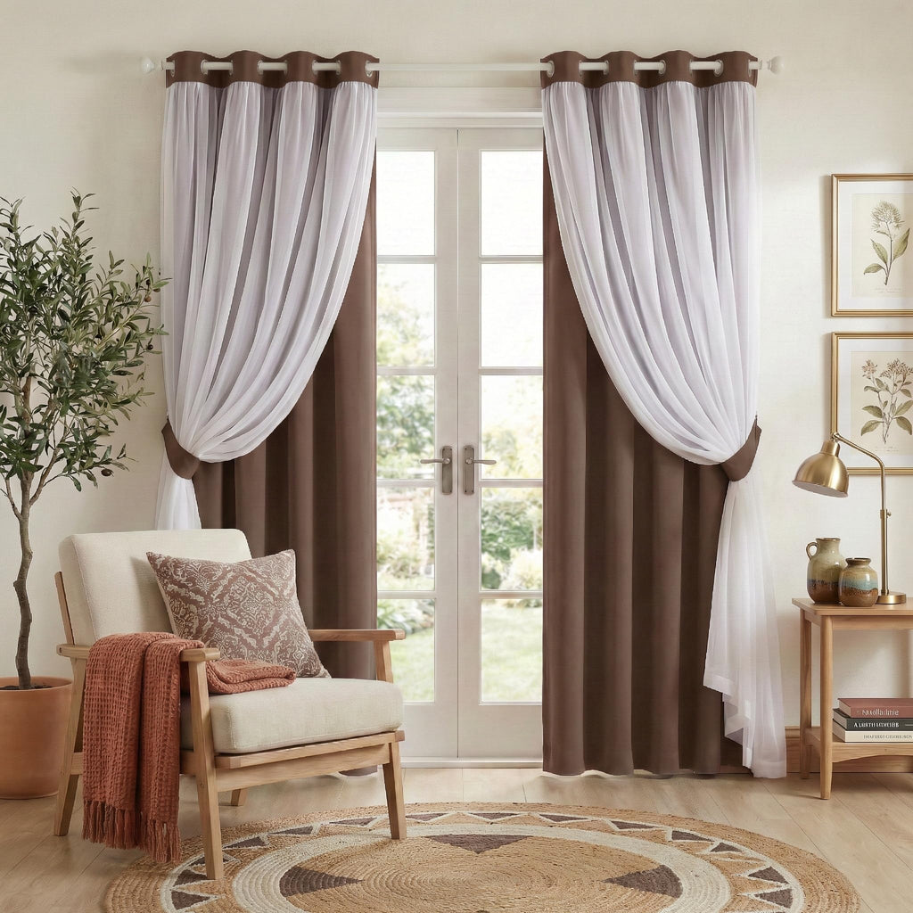 PONY DANCE Black Blackout Curtains for Bedroom, 52 W x 84 L, Set of 2