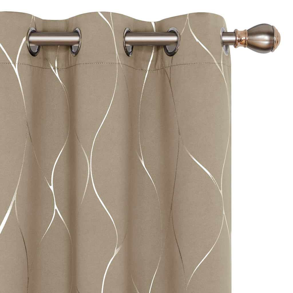 Deconovo Curtains for Living Room, Pattern Blackout Curtains 84 Inches Long