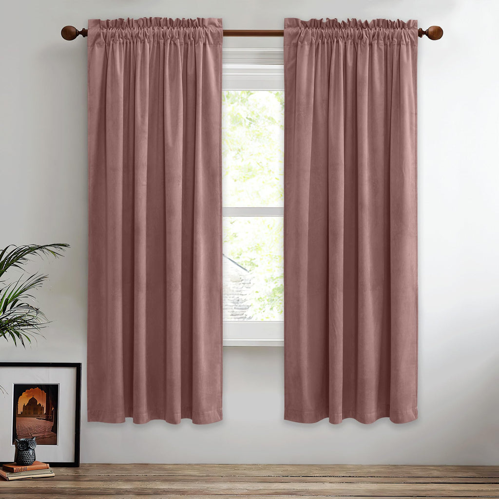 StangH Theater Red Velvet Curtains for Living Room Christmas Decor 2 Panels