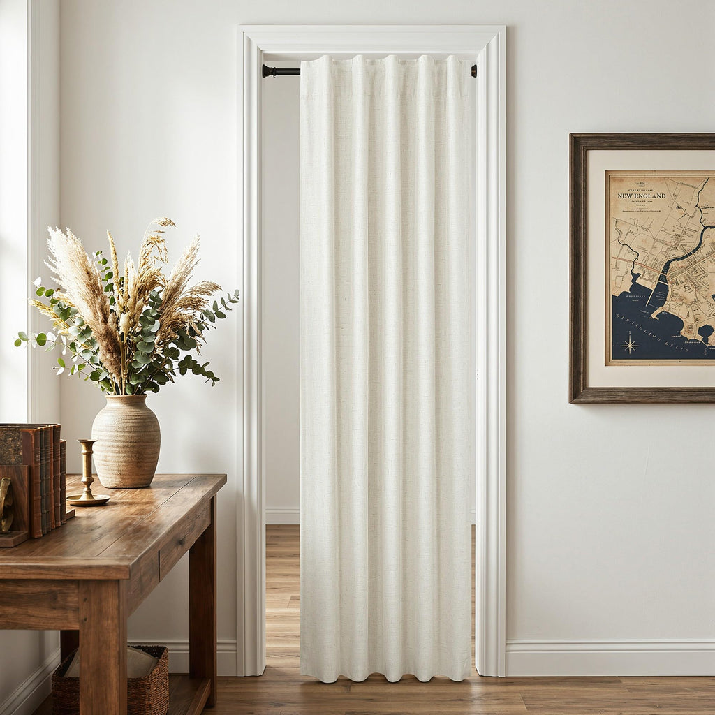 Natural Linen Back Tab Blackout Curtains & Drapes 96 Inch Long for Bedroom Livingroom Farmhouse Curtain 2 Panel Neutral Cute Black Out Room Darkening Thermal Insulated 8ft Pleated Window Curtain Cream