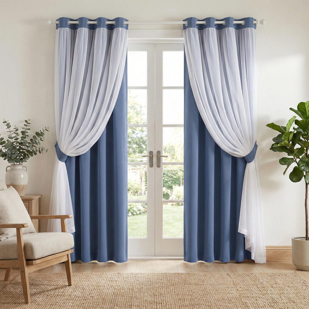 PONY DANCE Black Blackout Curtains for Bedroom, 52 W x 84 L, Set of 2