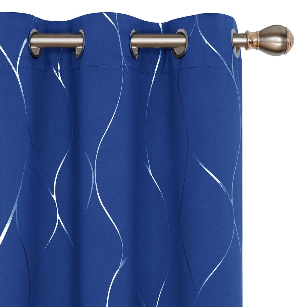 Deconovo Curtains for Living Room, Pattern Blackout Curtains 84 Inches Long