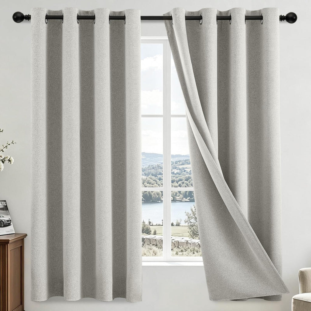 COSVIYA Grommet Blackout Room Darkening Navy Blue Curtains 84 inch Length