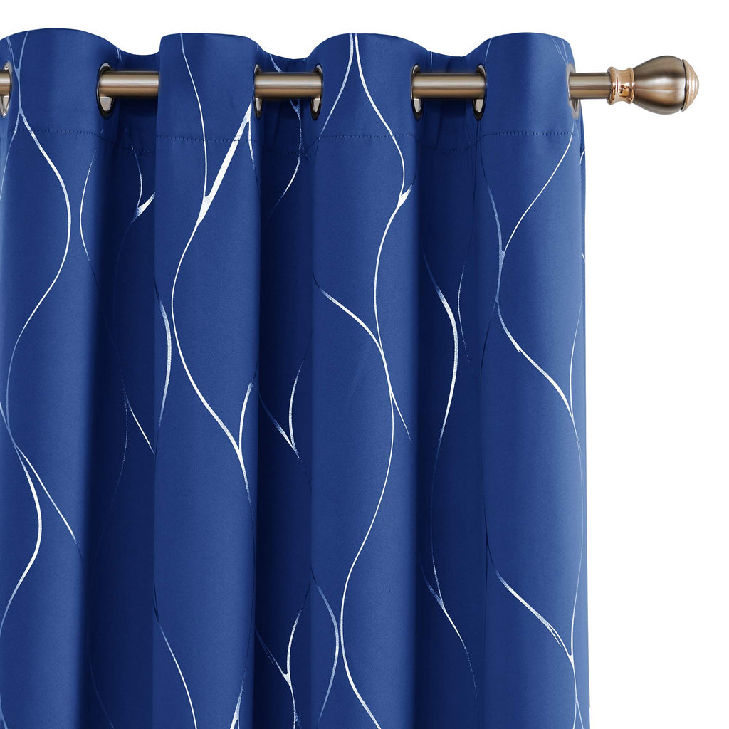 Deconovo Curtains for Living Room, Pattern Blackout Curtains 84 Inches Long