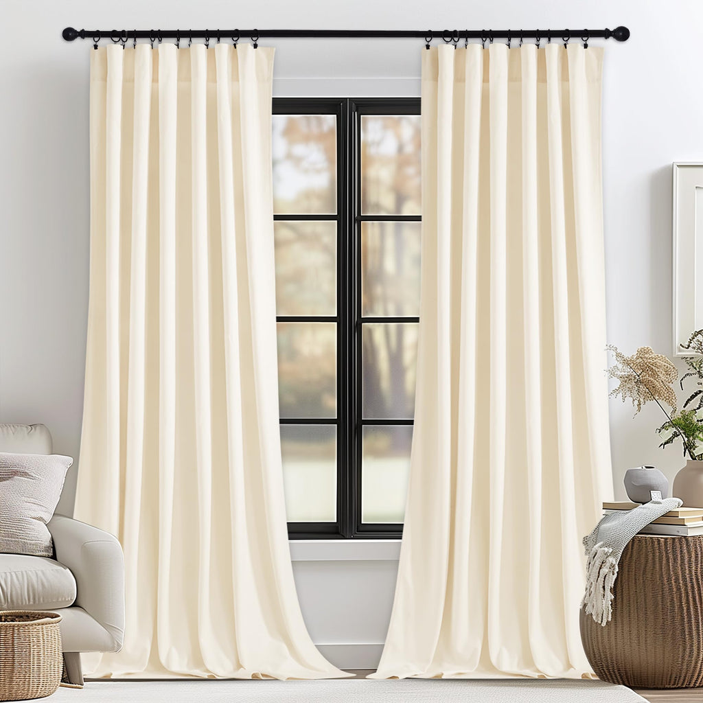 StangH Theater Red Velvet Curtains for Living Room Christmas Decor 2 Panels