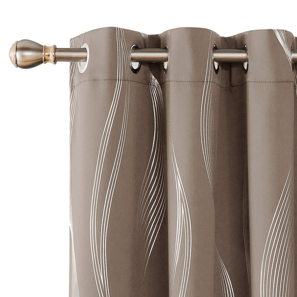Deconovo Curtains for Living Room, Pattern Blackout Curtains 84 Inches Long