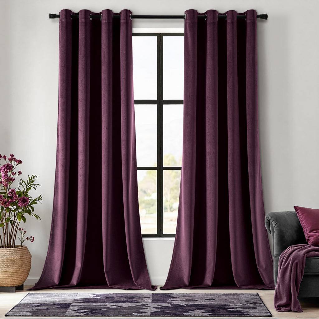 MIULEE Velvet Blackout Curtains Olive Green 52 x 96 Inch Length 2 Panels