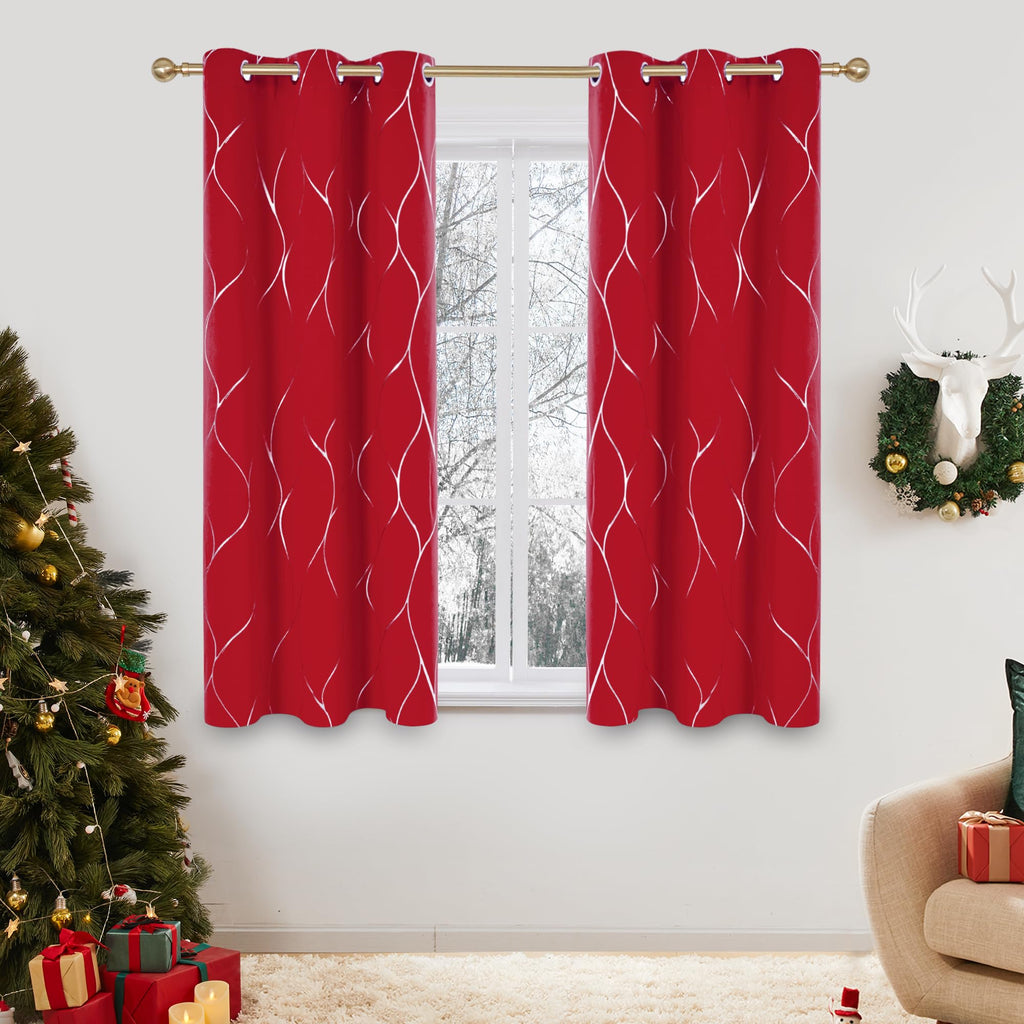 Deconovo Curtains for Living Room, Pattern Blackout Curtains 84 Inches Long
