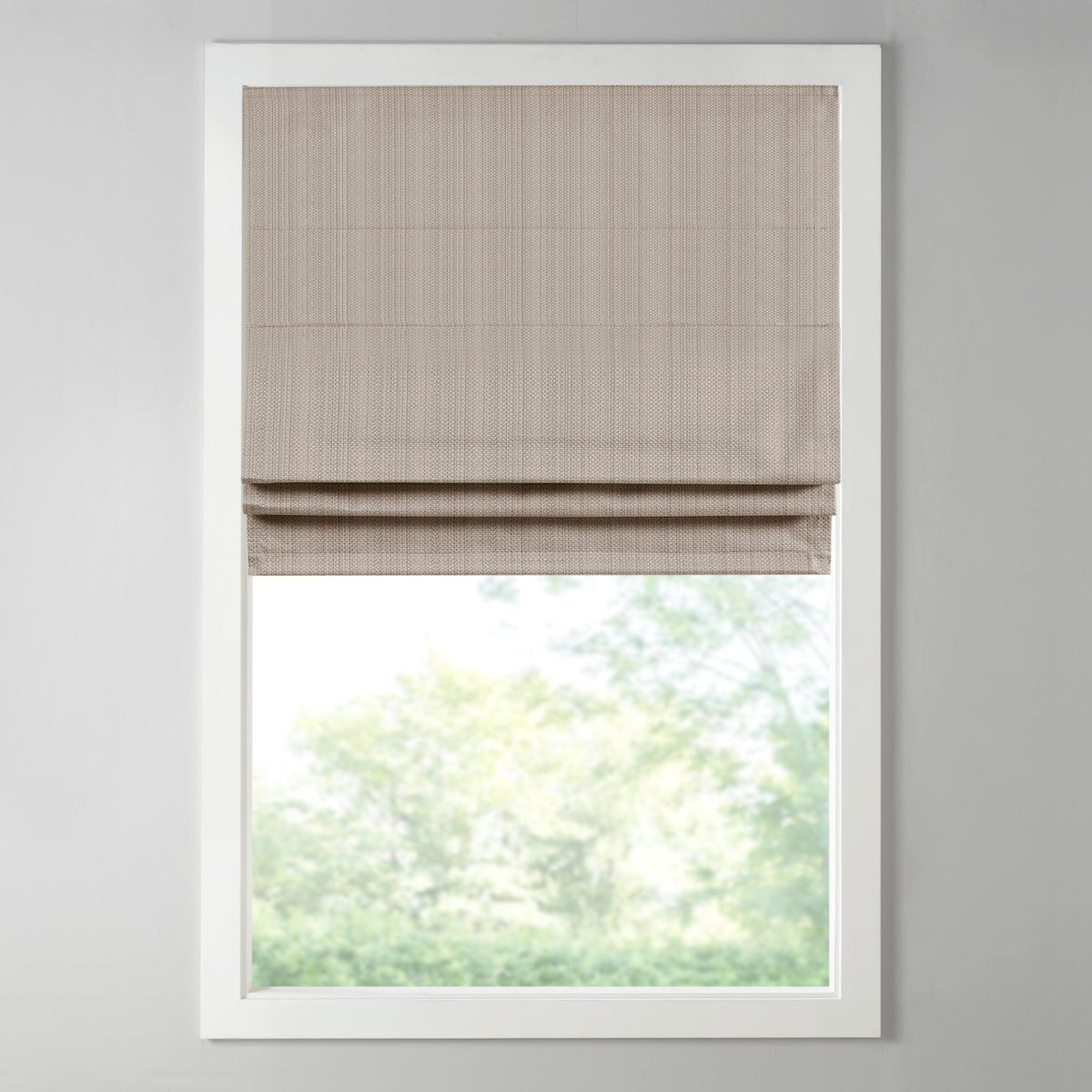 Madison Park Roman Shade, Room Darkening Blind Cordless, 33x64 Sheen Ivory
