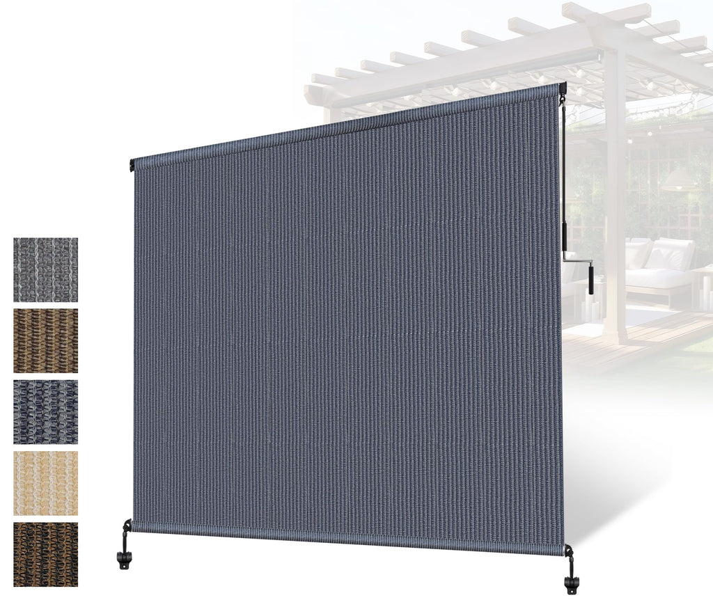 Outdoor Roller Shades,Exterior Cordless Patio Shade Roll Up Blind for Porch