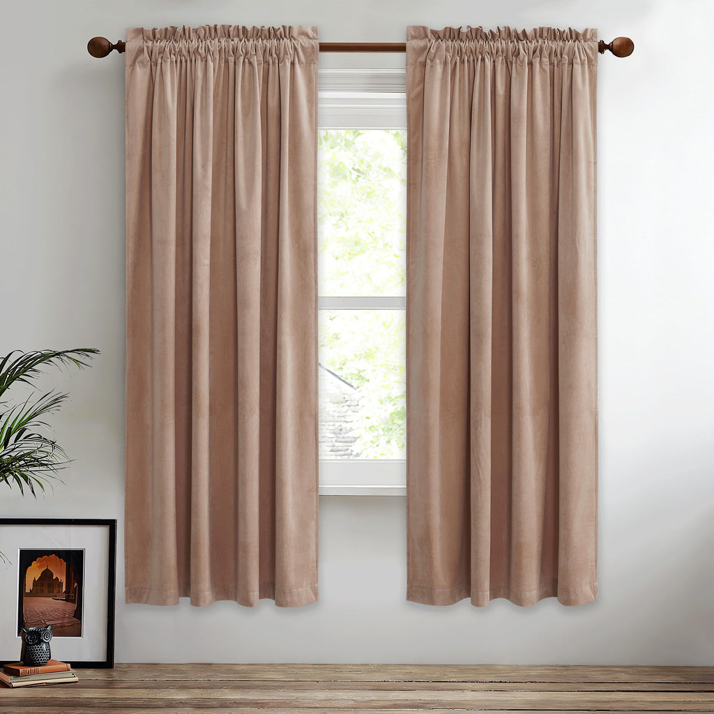StangH Theater Red Velvet Curtains for Living Room Christmas Decor 2 Panels