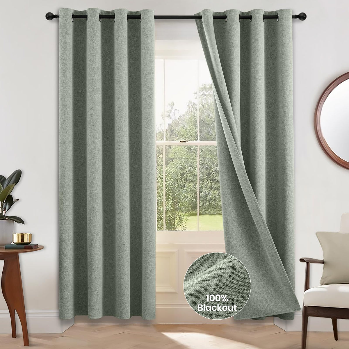 COSVIYA Grommet Blackout Room Darkening Navy Blue Curtains 84 inch Length
