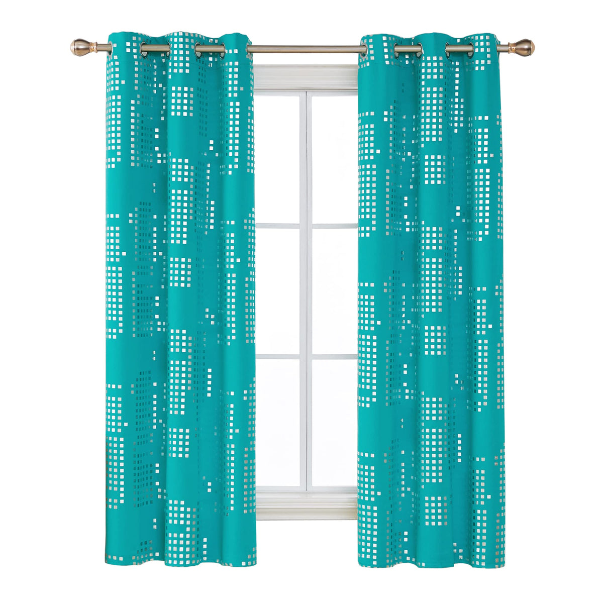 Deconovo Curtains for Living Room, Pattern Blackout Curtains 84 Inches Long