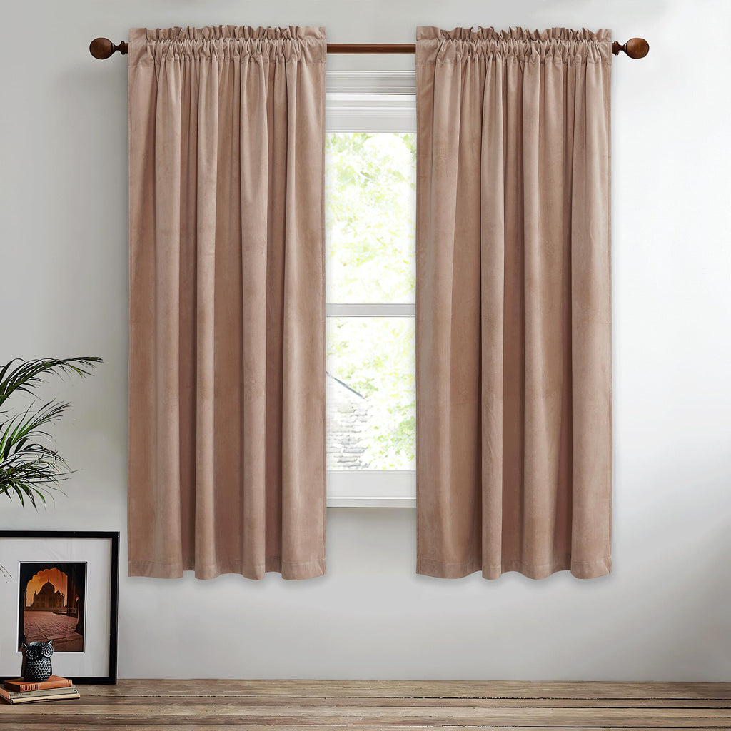 StangH Theater Red Velvet Curtains for Living Room Christmas Decor 2 Panels