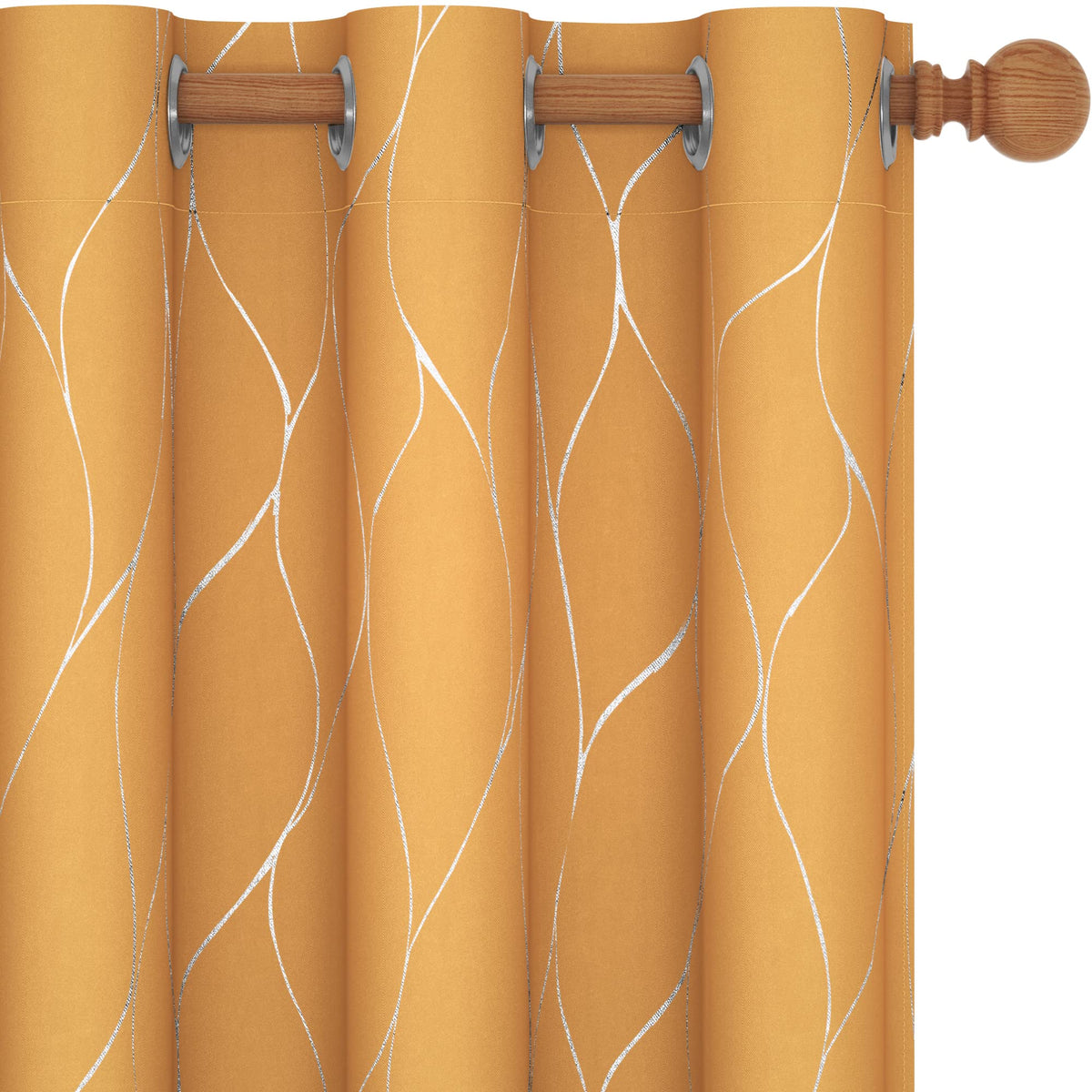 Deconovo Curtains for Living Room, Pattern Blackout Curtains 84 Inches Long