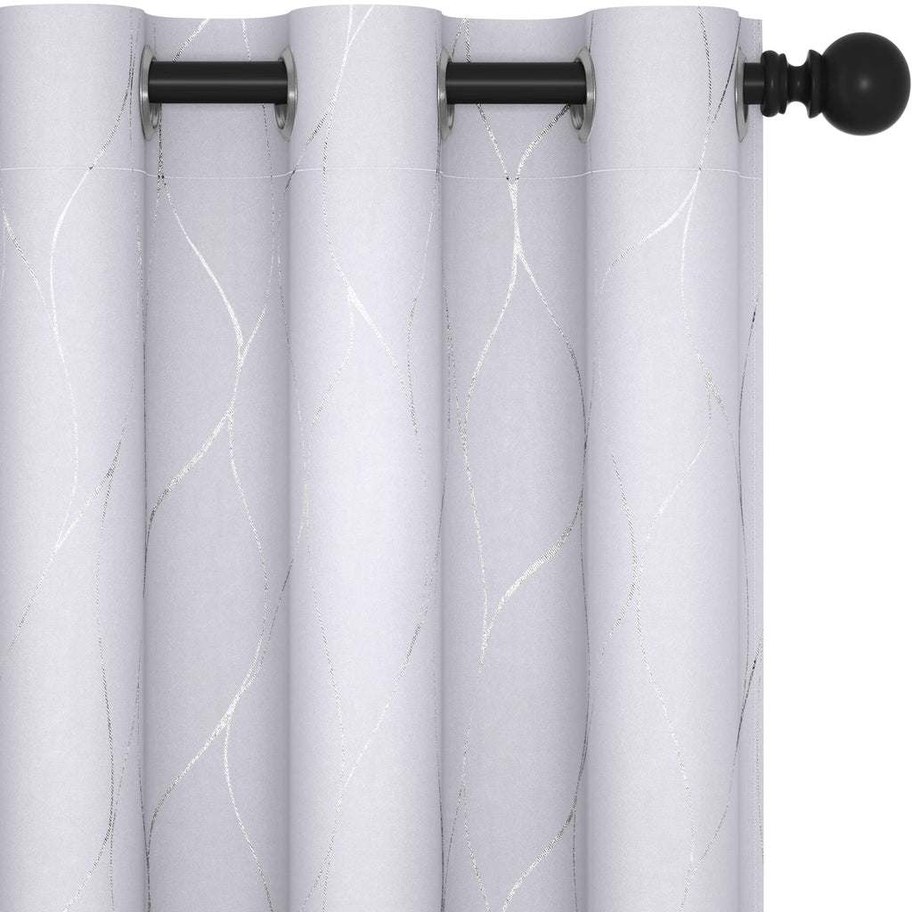 Deconovo Curtains for Living Room, Pattern Blackout Curtains 84 Inches Long