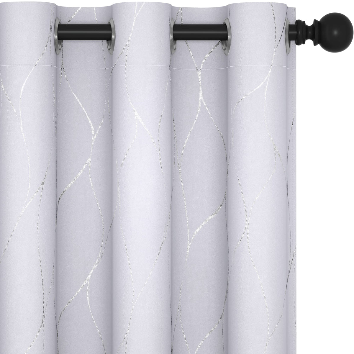 Deconovo Curtains for Living Room, Pattern Blackout Curtains 84 Inches Long