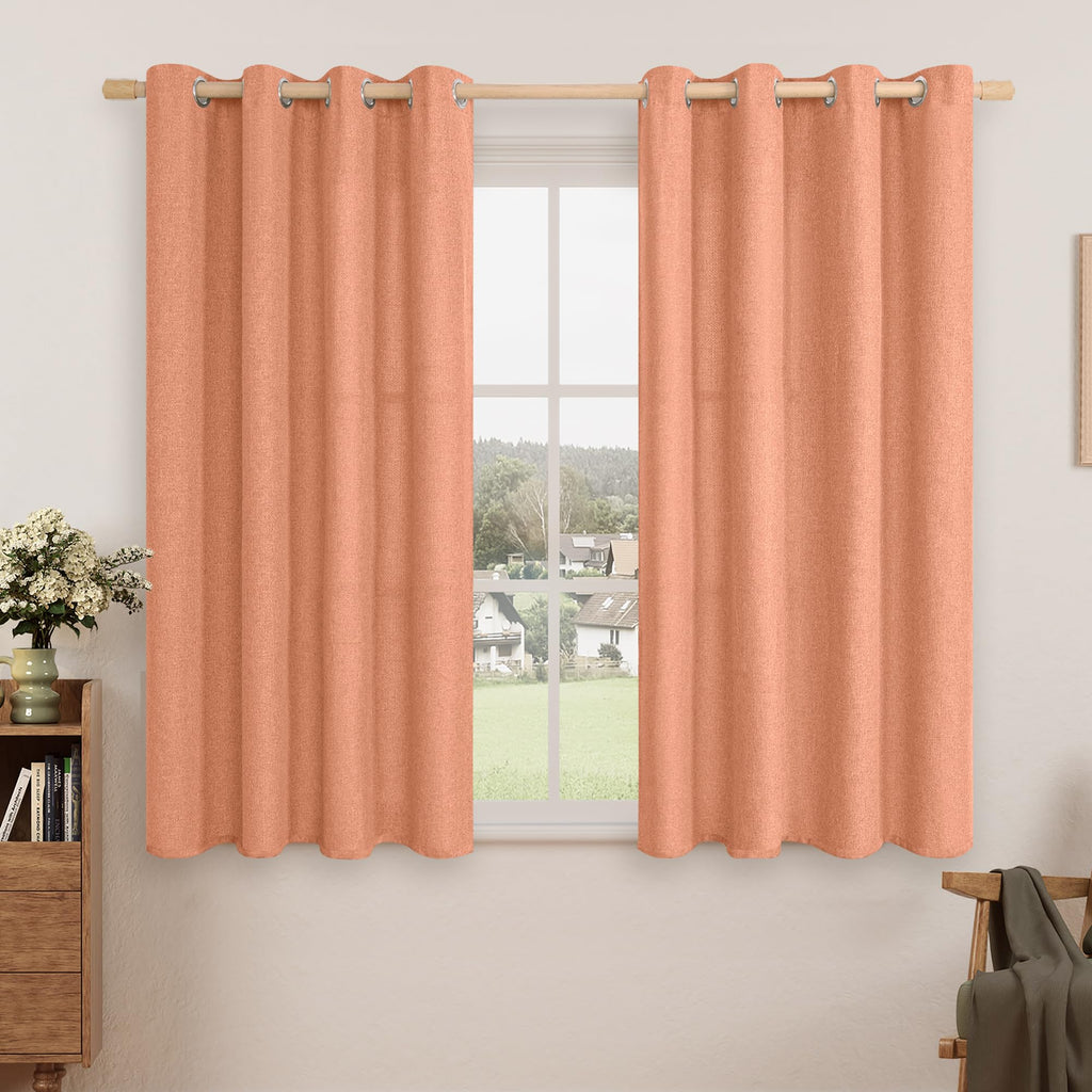 LAMIT 90 Inch Long Oatmeal Linen Curtains for Living Room 2 Panels