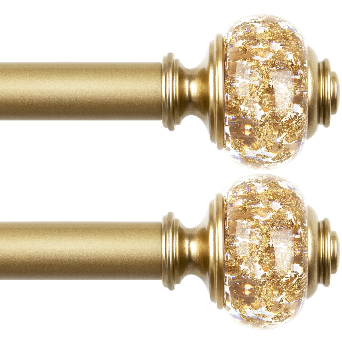 USFOOK Silver Curtain Rods for Windows 32 to 58, Decorative Drapery Rod