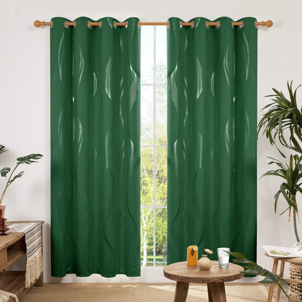 Deconovo Curtains for Living Room, Pattern Blackout Curtains 84 Inches Long