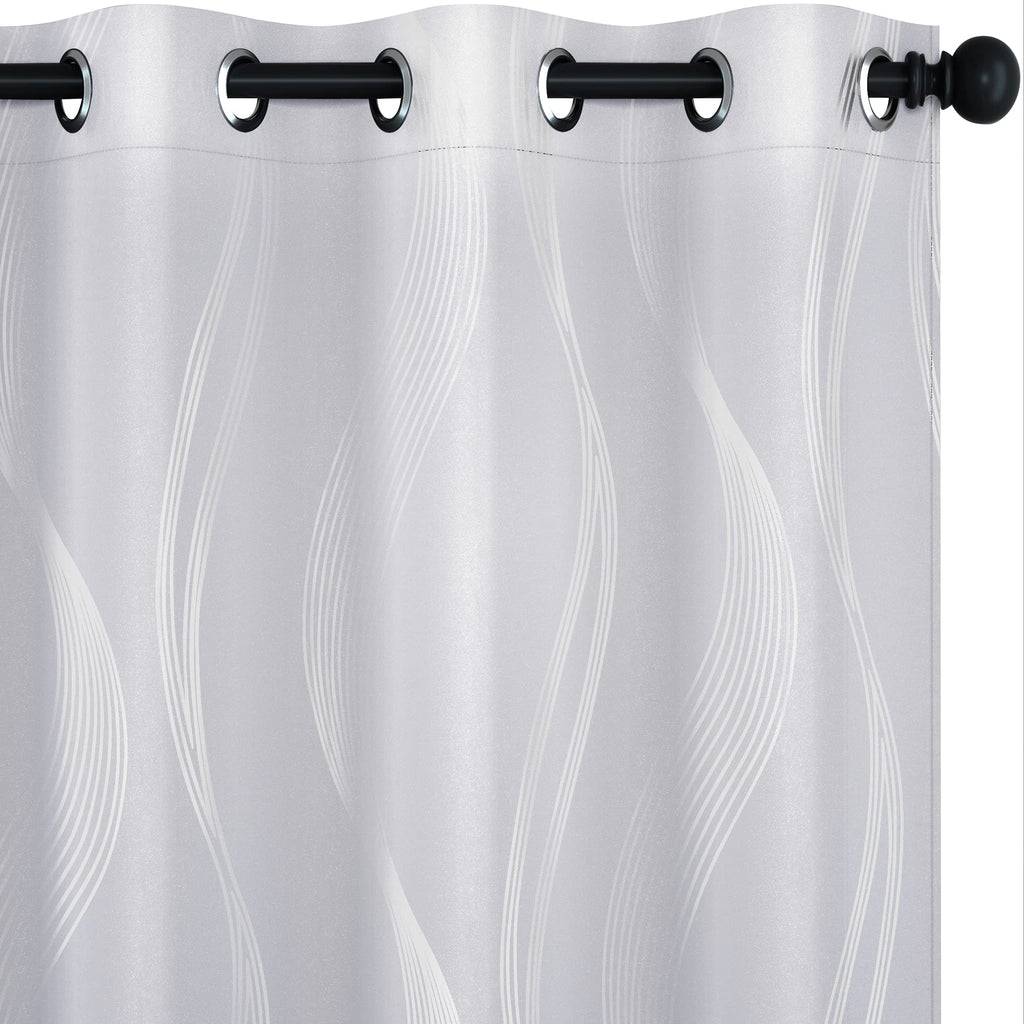 Deconovo Curtains for Living Room, Pattern Blackout Curtains 84 Inches Long