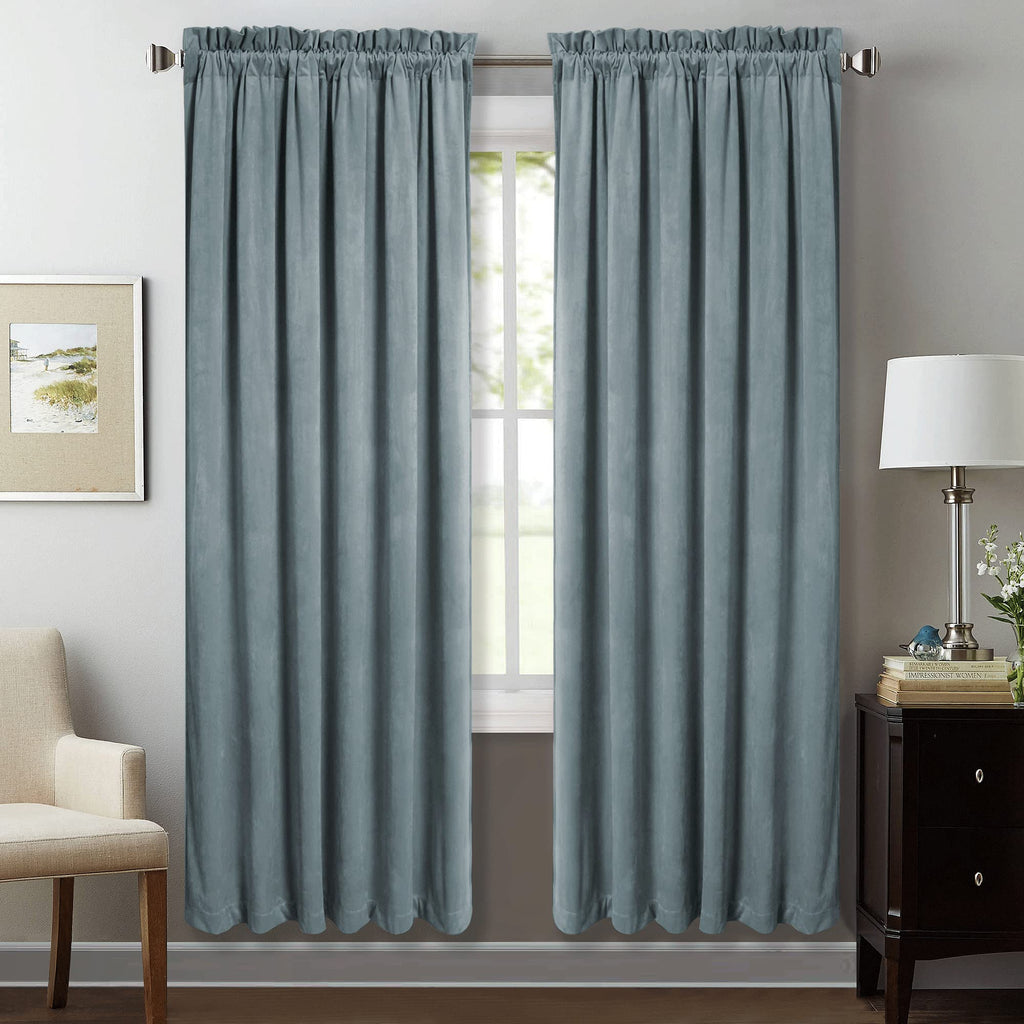 StangH Theater Red Velvet Curtains for Living Room Christmas Decor 2 Panels