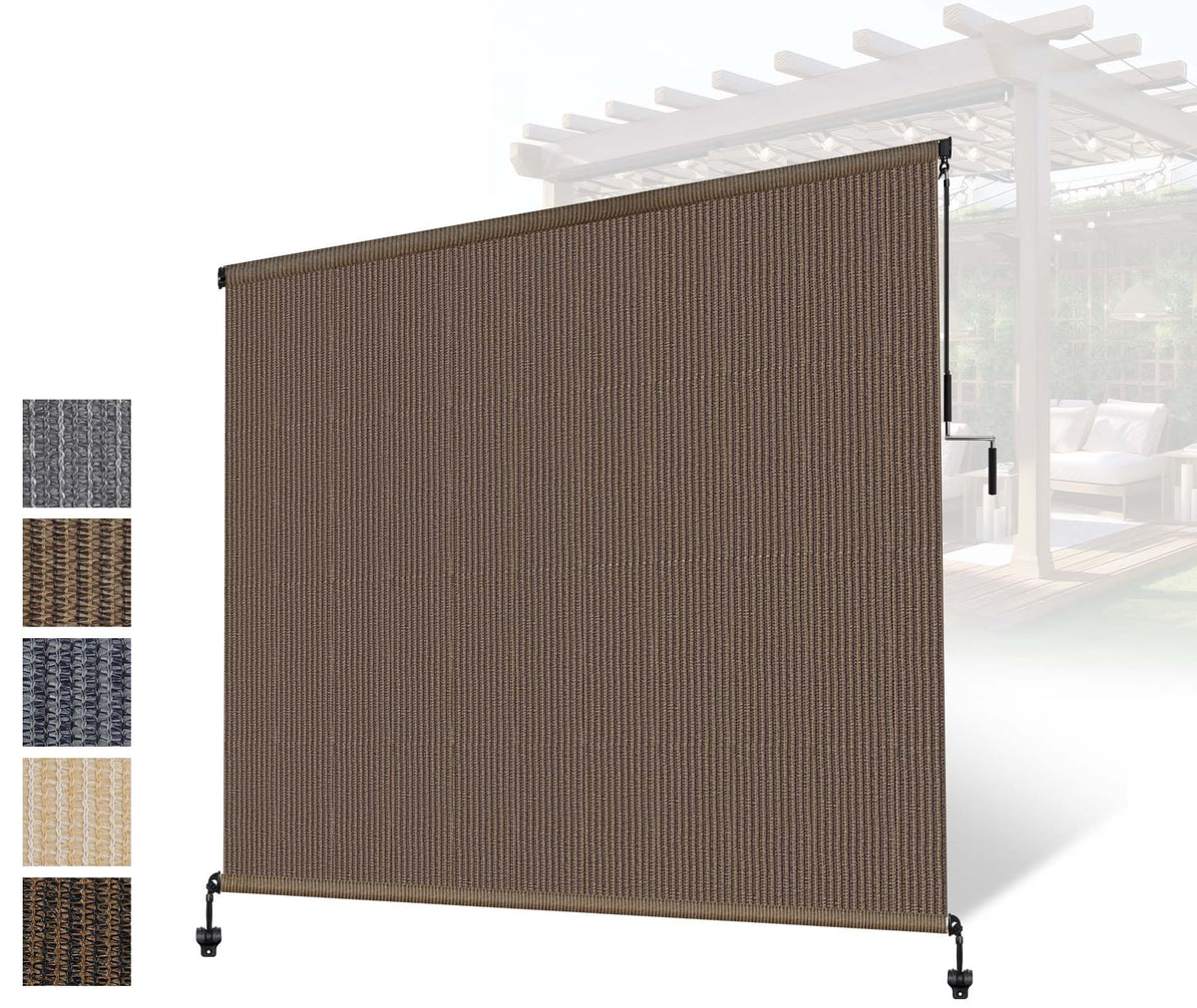 Outdoor Roller Shades,Exterior Cordless Patio Shade Roll Up Blind for Porch