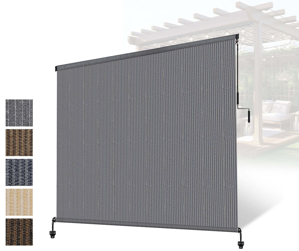 Outdoor Roller Shades,Exterior Cordless Patio Shade Roll Up Blind for Porch
