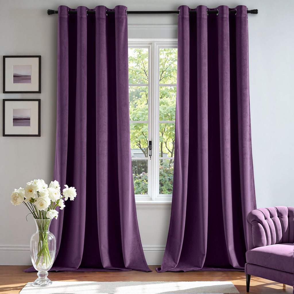 MIULEE Velvet Blackout Curtains Olive Green 52 x 96 Inch Length 2 Panels