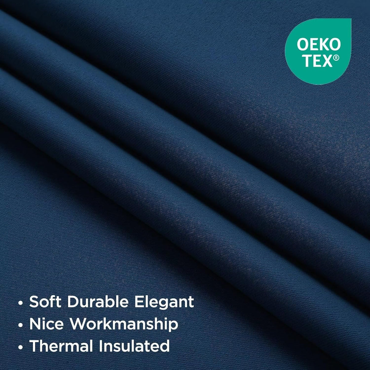 Joydeco Blackout Curtains 96 Inches Long, Thermal Insulated Black Out Curtains 2 Panels Set for Bedroom, Room Darkening Drapes for Living Room Window (W52 x L96 Inch, Navy Blue)