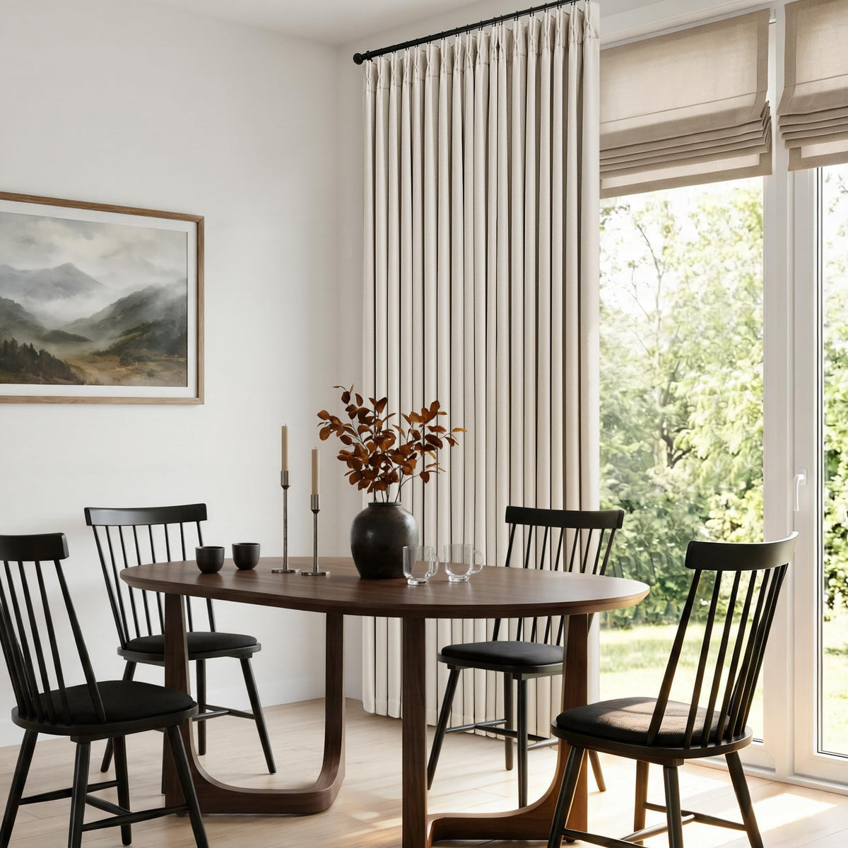 102 Inch Pinch Pleated Blackout Curtains for Bedroom 2 Panels Natural