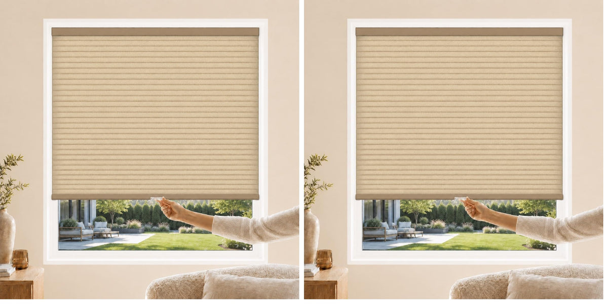 CHICOLOGY Cordless Cellular Shades, Room Darkening, Mist, 46x48