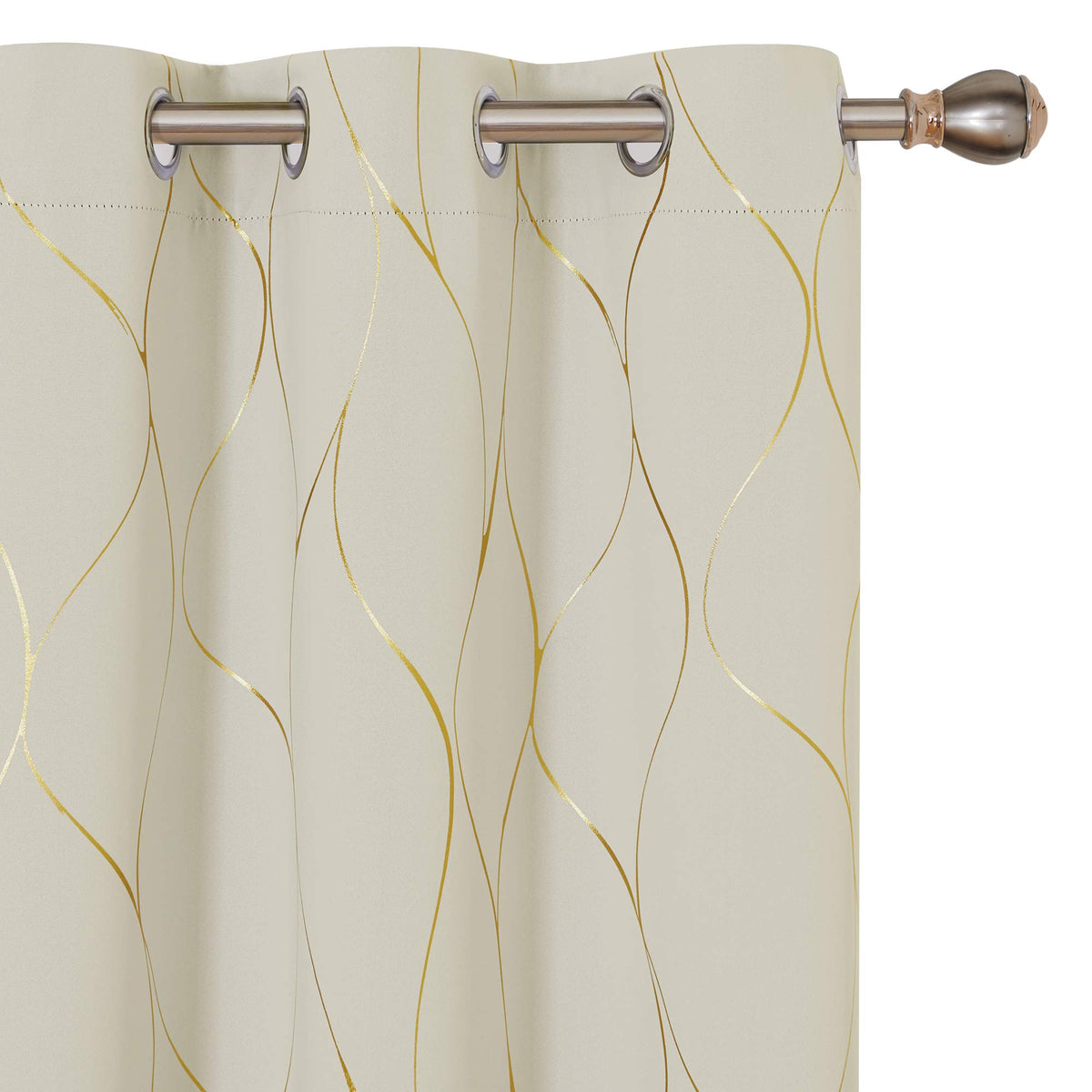 Deconovo Curtains for Living Room, Pattern Blackout Curtains 84 Inches Long