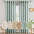 MIULEE Taupe Linen Curtains 52x84 Inch Length for Bedroom and Living Room