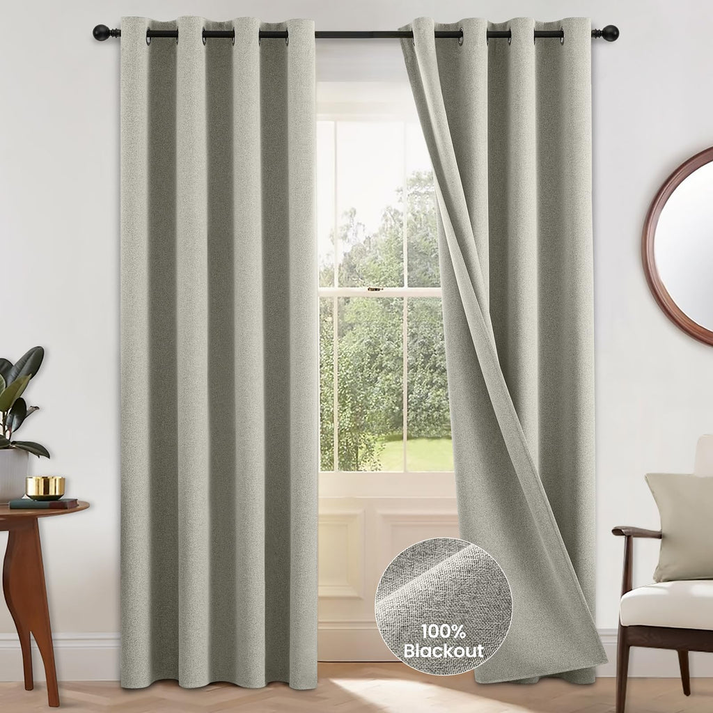 COSVIYA Grommet Blackout Room Darkening Navy Blue Curtains 84 inch Length