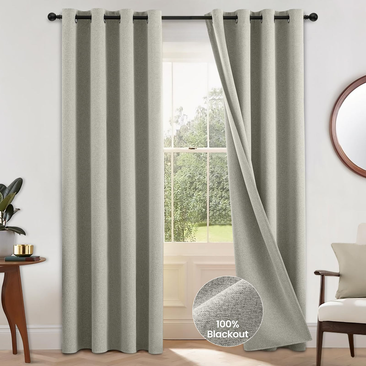 COSVIYA Grommet Blackout Room Darkening Navy Blue Curtains 84 inch Length