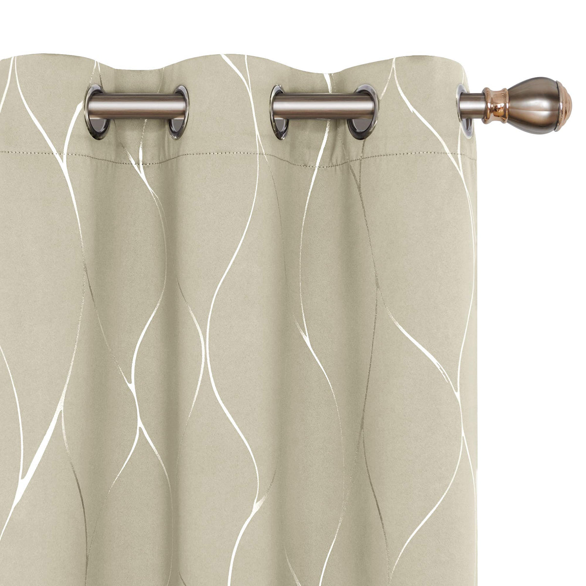 Deconovo Curtains for Living Room, Pattern Blackout Curtains 84 Inches Long