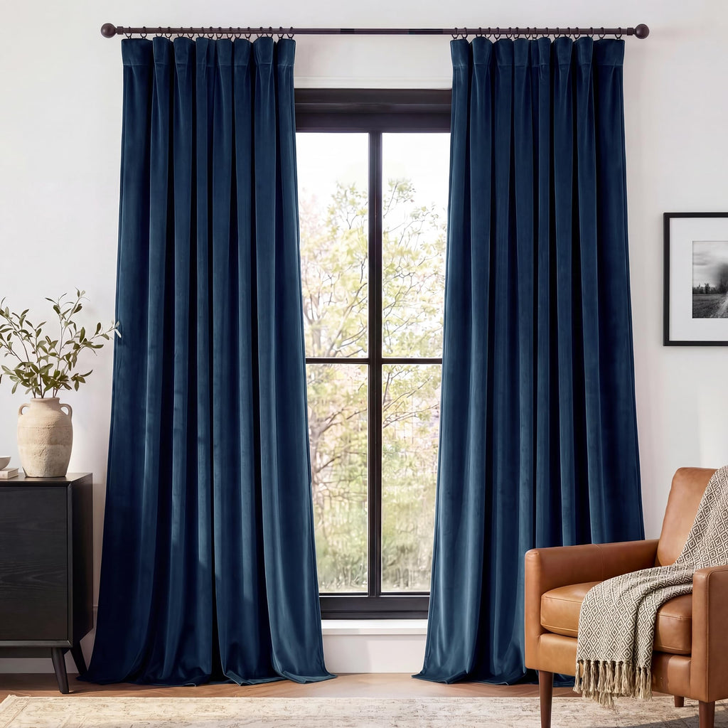 StangH Theater Red Velvet Curtains for Living Room Christmas Decor 2 Panels