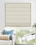 UNISHADES No Drill Cordless Roman Shades, Room Darkening, 35×64 in Beige