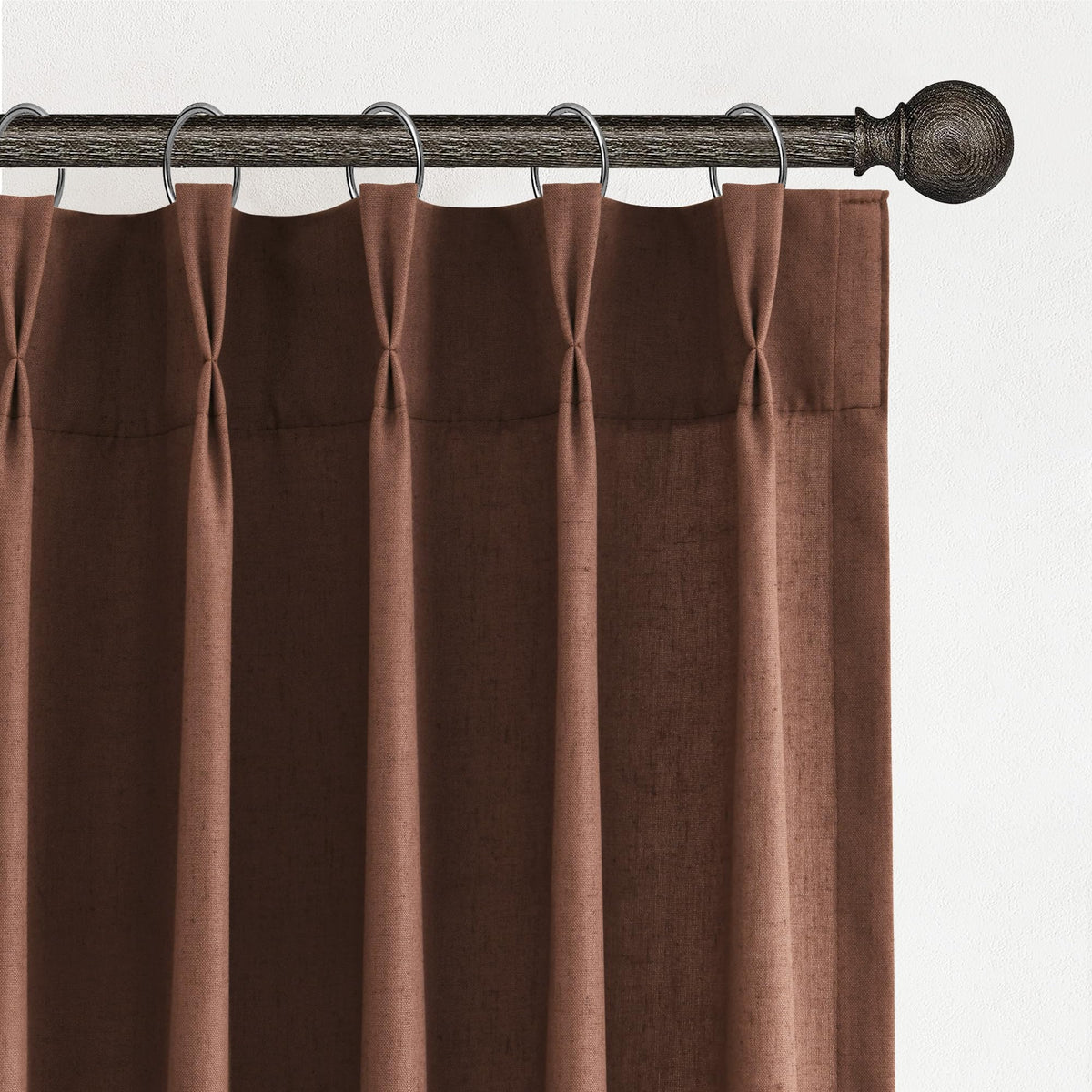Aersas Linen Pinch Pleated Curtains 84 Inch Length 2 Panels Set for Living Room Cream Semi Sheer Window Curtain for Bedroom Boho Farmhouse Neutral Back Tab Drape Decor with Hooks, Natural Beige Ivory