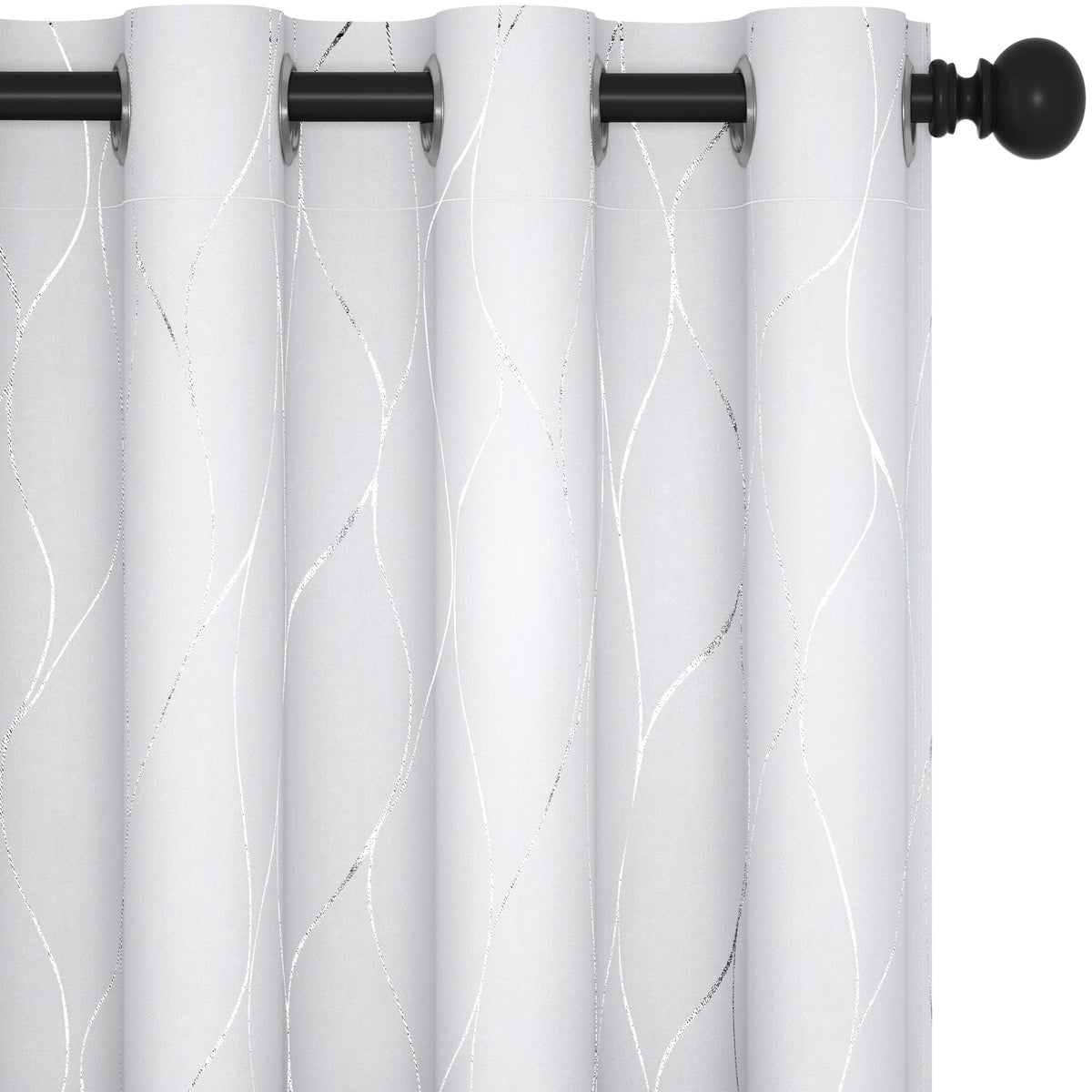 Deconovo Curtains for Living Room, Pattern Blackout Curtains 84 Inches Long