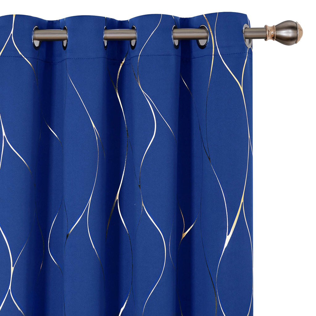 Deconovo Curtains for Living Room, Pattern Blackout Curtains 84 Inches Long