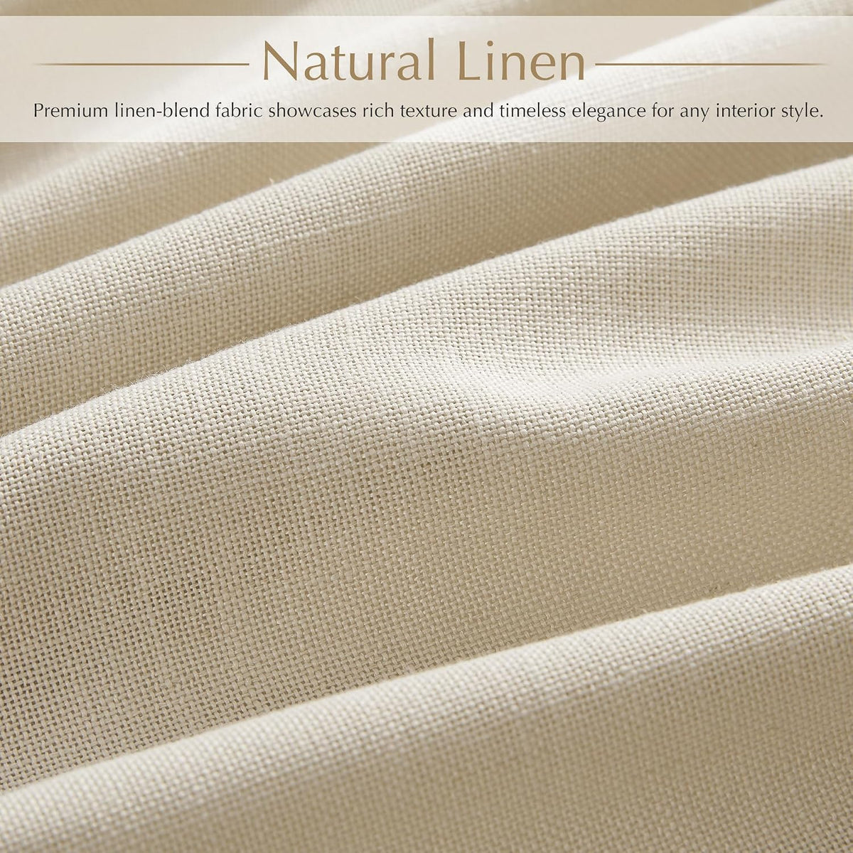 Beige Pinch Pleated Linen Curtains 108 inch Length 2 Panels for Living Room Light Filtering Triple Pleat Curtain Memory Trained FarmhouseNeutral Earthy Thick Flax Linen Drapes 108 inch Long Apricot