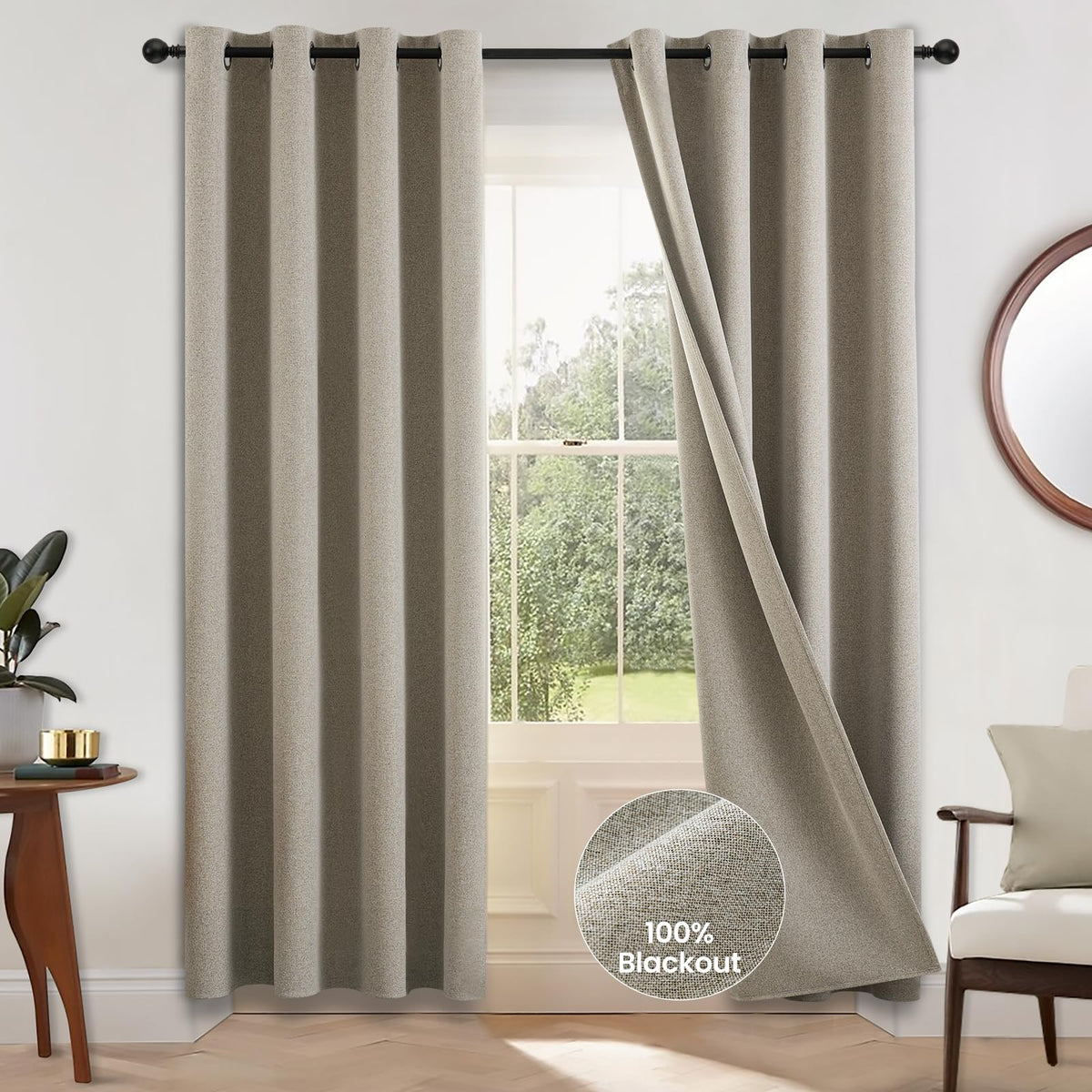 COSVIYA Grommet Blackout Room Darkening Navy Blue Curtains 84 inch Length